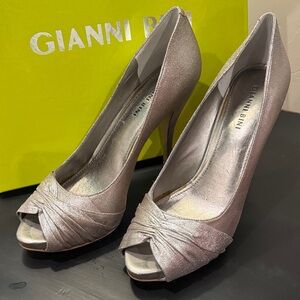 Gianni Bini Metallic Peep Toe Heels